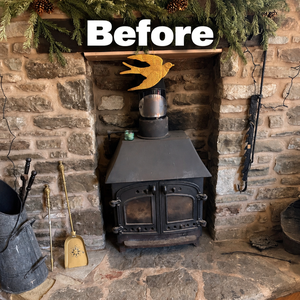 Old Stove and Wooden Register Plate!